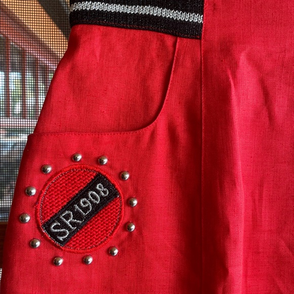 Red Linen Joseph Ho Skirt sz 8 - Picture 8 of 8